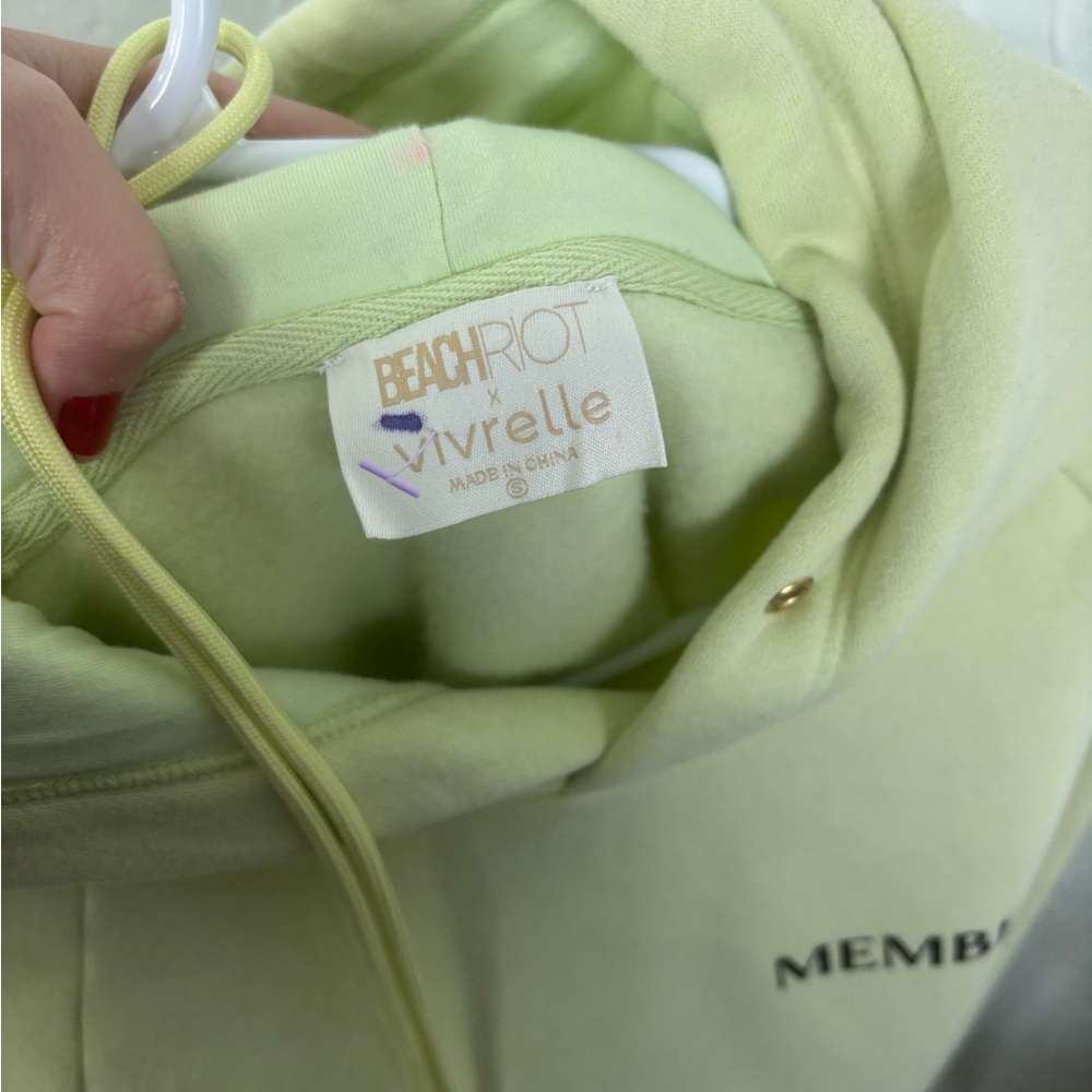 BEACHRIOT x Vivrelle Members Only Green Hoodie Size Small - Picture 2 of 7